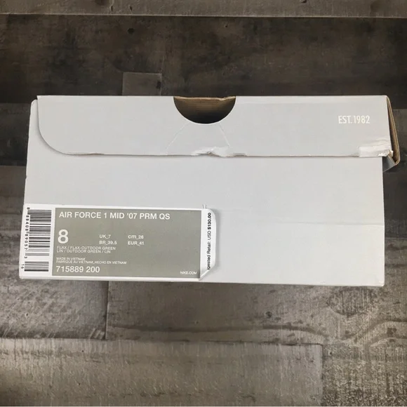Nike Air Force 1 Mid Flax Sneakers 07 PRM QS One Nikes Shoes 8 Mens 715889-200 - Picture 13 of 16